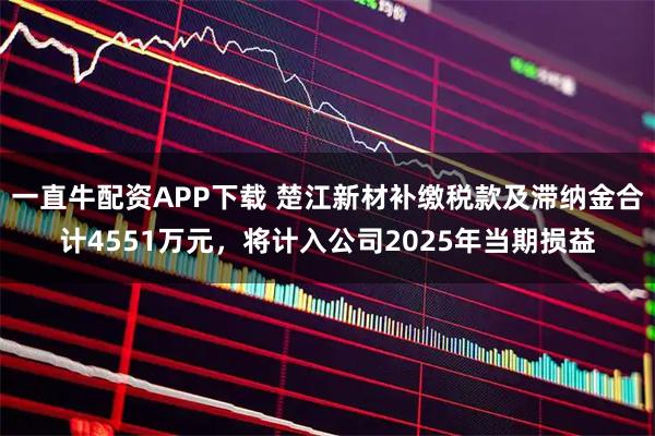 一直牛配资APP下载 楚江新材补缴税款及滞纳金合计4551万元，将计入公司2025年当期损益